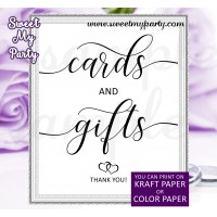 Rustic Wedding Cards and Gifts Sign, Wedding signs, (022w)